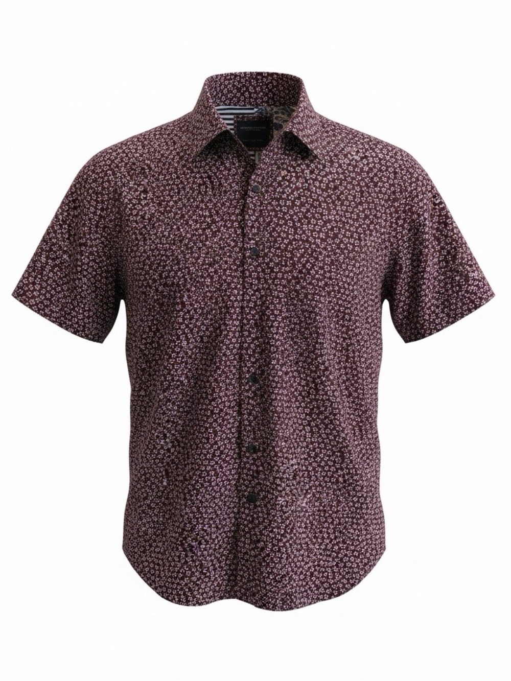 Denim & Flower Burgundy Floral Short-Sleeve Button-Down Shirt